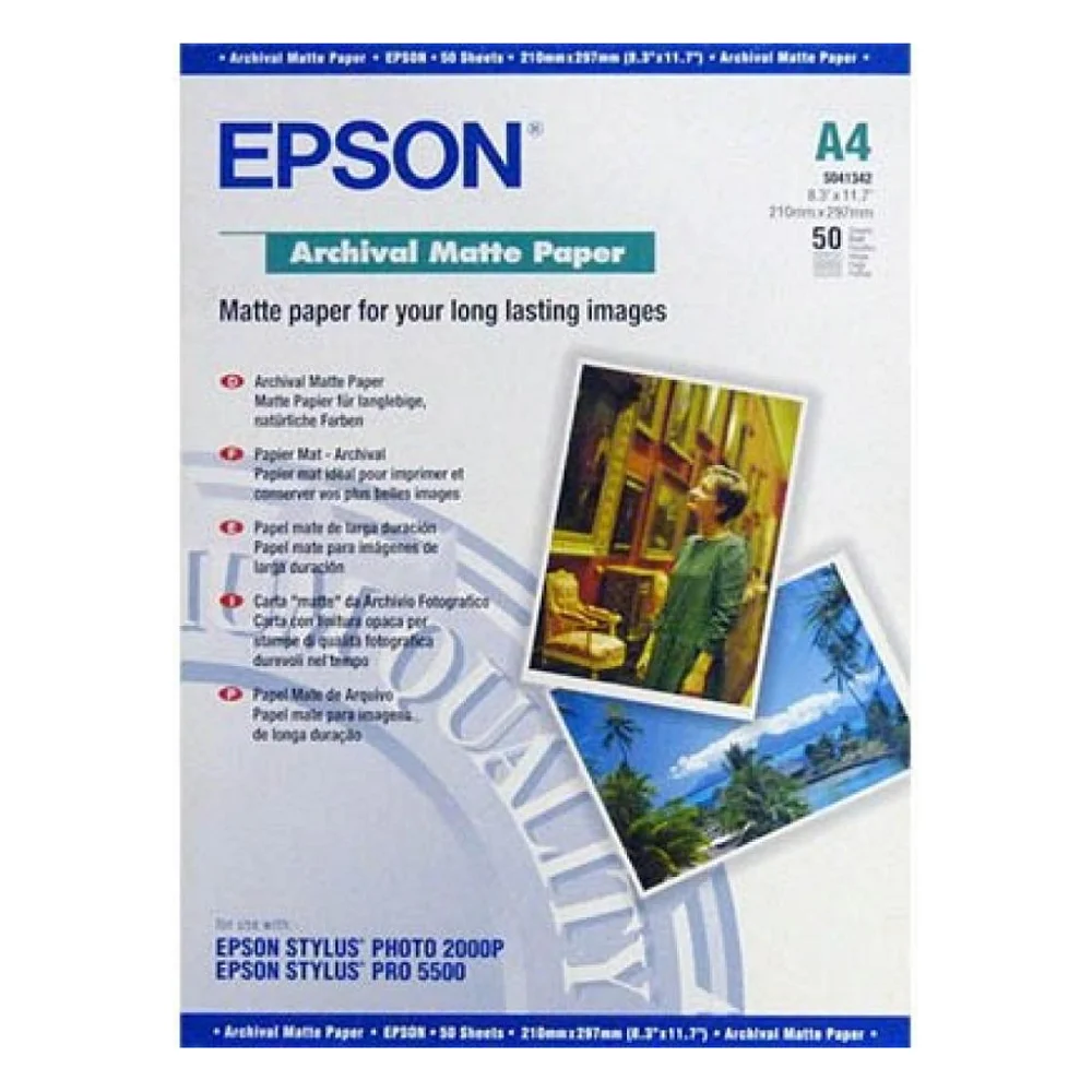 Фотопапір Epson A4 Archival Matte Paper (C13S041342)
