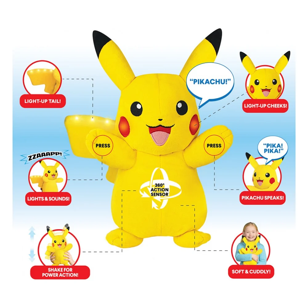 Інтерактивна іграшка Pokemon м'яка - Пікачу 25 см (PKW4185) — фото 4
