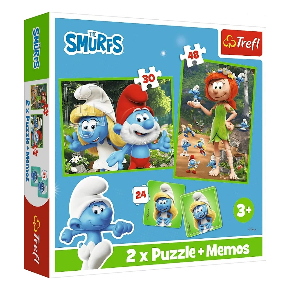 Пазл Trefl The Smurfs Смурфикам весело 2 in 1+memos (5900511936568)