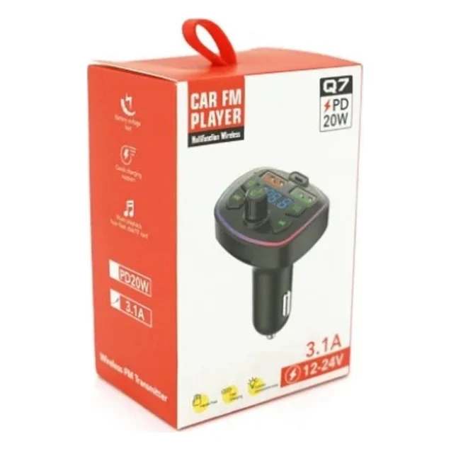 FM модулятор Voltronic Q7 з еквалайзером, 3.1A, PD18W, USB, TF (FM-Q7EQ) — фото 4