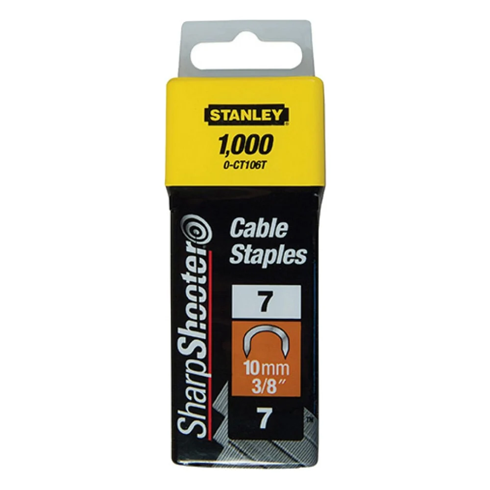 Скоби для будівельного степлера Stanley CABLE, тип "7", L=10мм, напівкруглі, 1000шт. (1-CT106T)