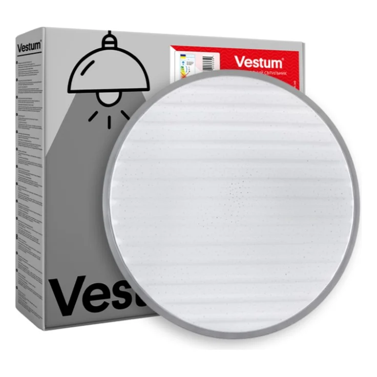 Світильник Vestum GRILL зоряне небо 30W 375*60мм 4000К срібло (VS-90039)
