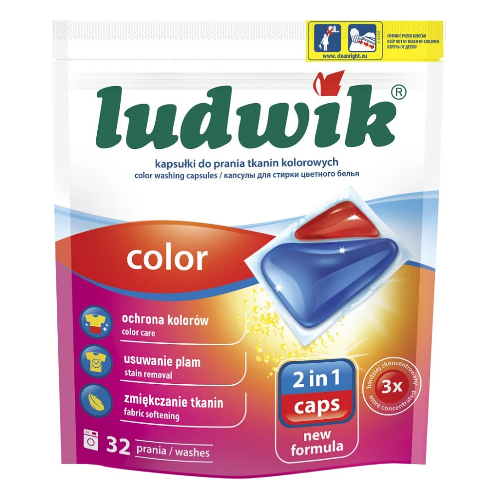 Капсули для прання Ludwik Color 2 в 1 для кольорових речей 32 шт. (5900498025736)