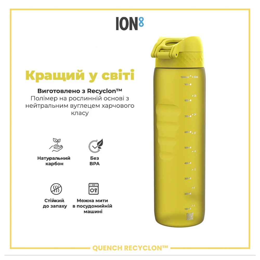Пляшка для води ION8 OneTouch 1000 мл BPA Free, Yellow (I8RF1000YEL) — фото 6