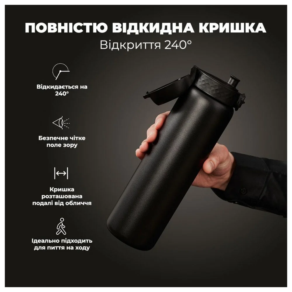 Пляшка для води ION8 OneTouch Vacuum Insulated 920 мл Black (I8TS1000BLK) — фото 3