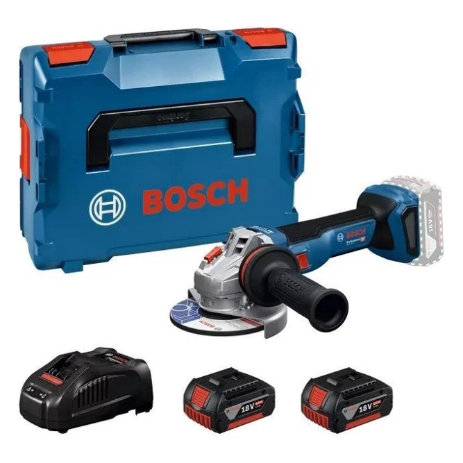 Шліфувальна машина Bosch GWS 18V-11 125мм, 18В, 2x5Ah, 0-9000об/хв, 1.7кг, кейс (0.601.9N4.103)