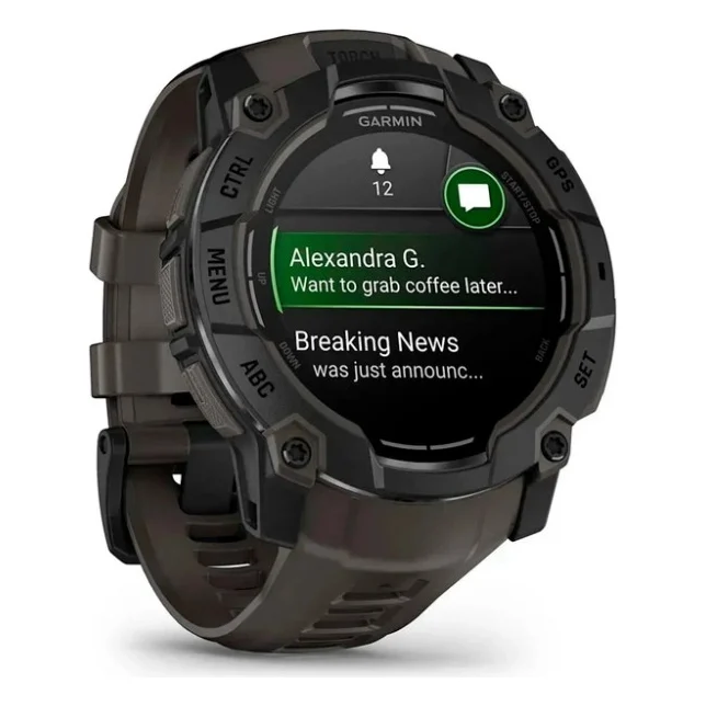 Смарт-годинник Garmin Instinct 3, 50mm, AMOLED, Black Bezel with Charcoal Band, GPS смарт-годинник (010-03020-00) — фото 3