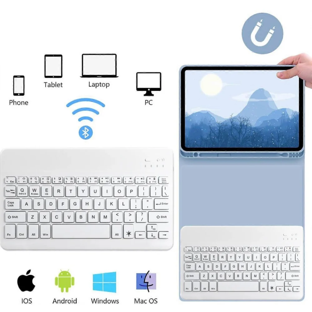 Чохол до планшета BeCover with keyboard Apple iPad Mini 7 2024 Light Blue (712995) — фото 5