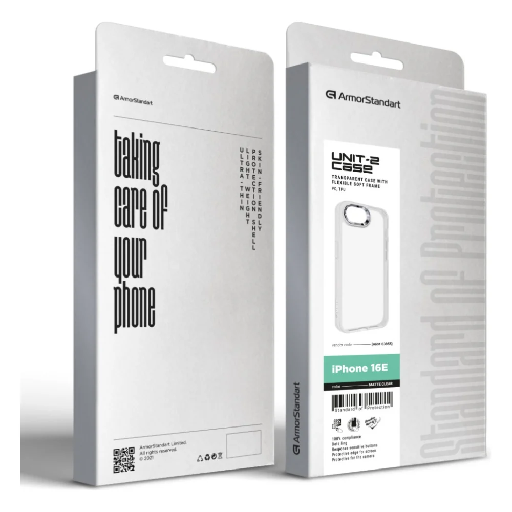 Чохол до мобільного телефона Armorstandart UNIT2 Apple iPhone 16e Matte Clear (ARM83855) — фото 5