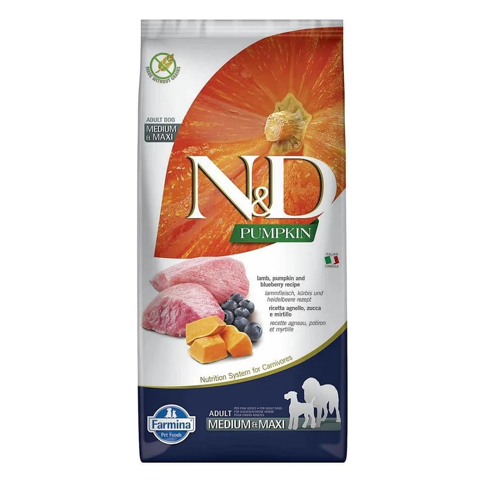 Сухий корм для собак Farmina N&D Grain Free PUMPKIN LAMB & BLUEBERRY ADULT MEDIUM & MAXI 2.5 кг (156347)