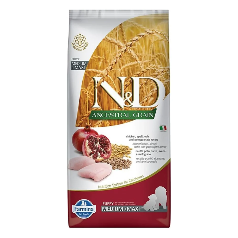 Сухий корм для собак Farmina N&D Low Grain CHICKEN & POMEGRANATE PUPPY MEDIUM & MAXI 12 кг (156392)