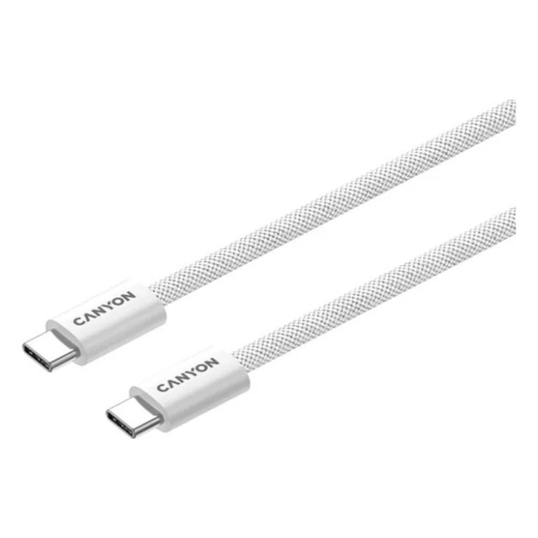 Дата кабель USB-C to USB-C 1.0m 60W Magnet Braided White Canyon (CND-CCMG60AB15W) — фото 5