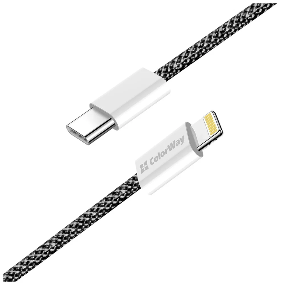 Дата кабель USB-C to Lightning 2.0m (PDF Fast Charging 27W) black ColorWay (CW-CBPDCL068-BK) — фото 4