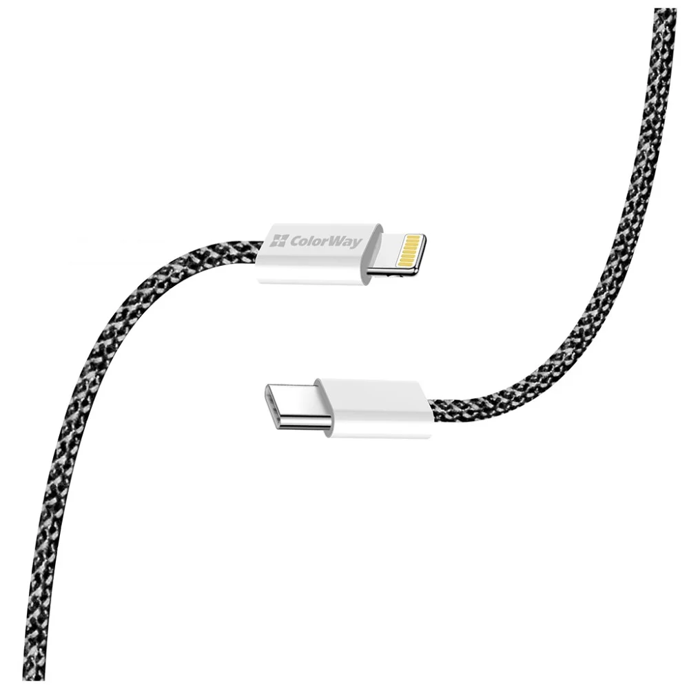 Дата кабель USB-C to Lightning 2.0m (PDF Fast Charging 27W) black ColorWay (CW-CBPDCL068-BK) — фото 5