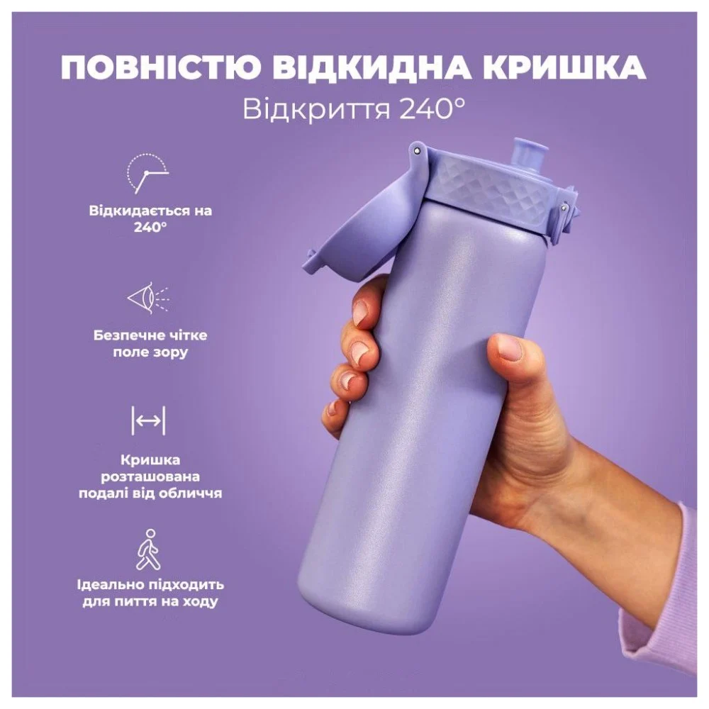 Пляшка для води ION8 OneTouch Vacuum Insulated 500 мл Light Purple (I8TS500PERI) — фото 7