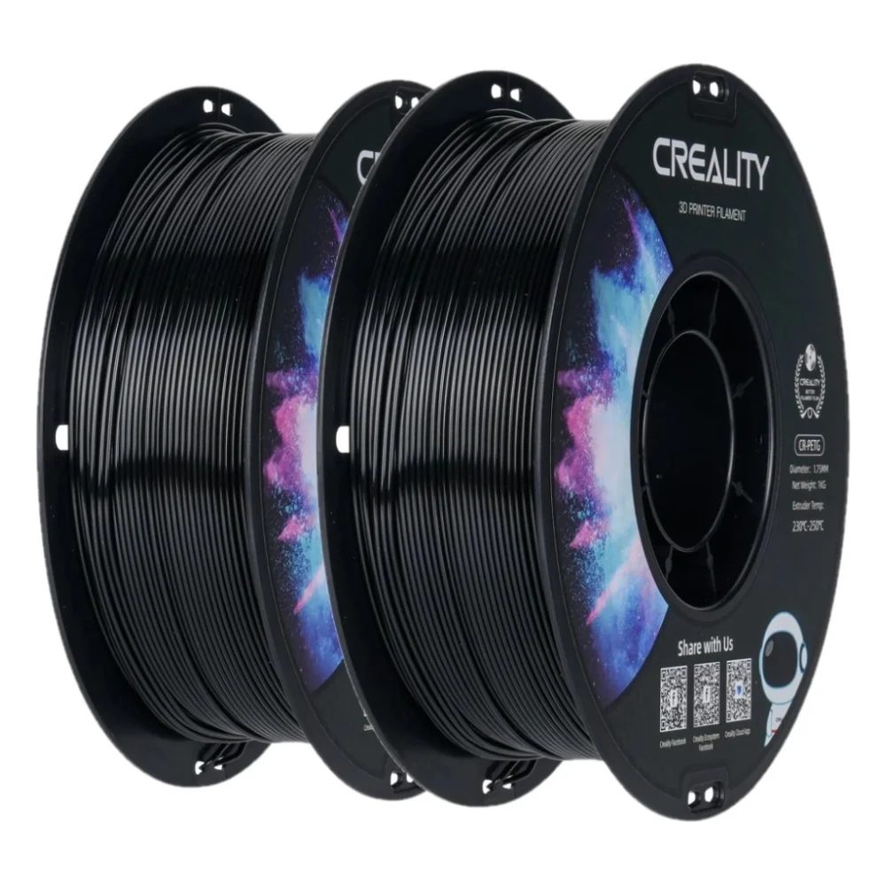 Пластик для 3D-принтера Creality PETG 1.75мм, black, 2x1кг (3301030081)