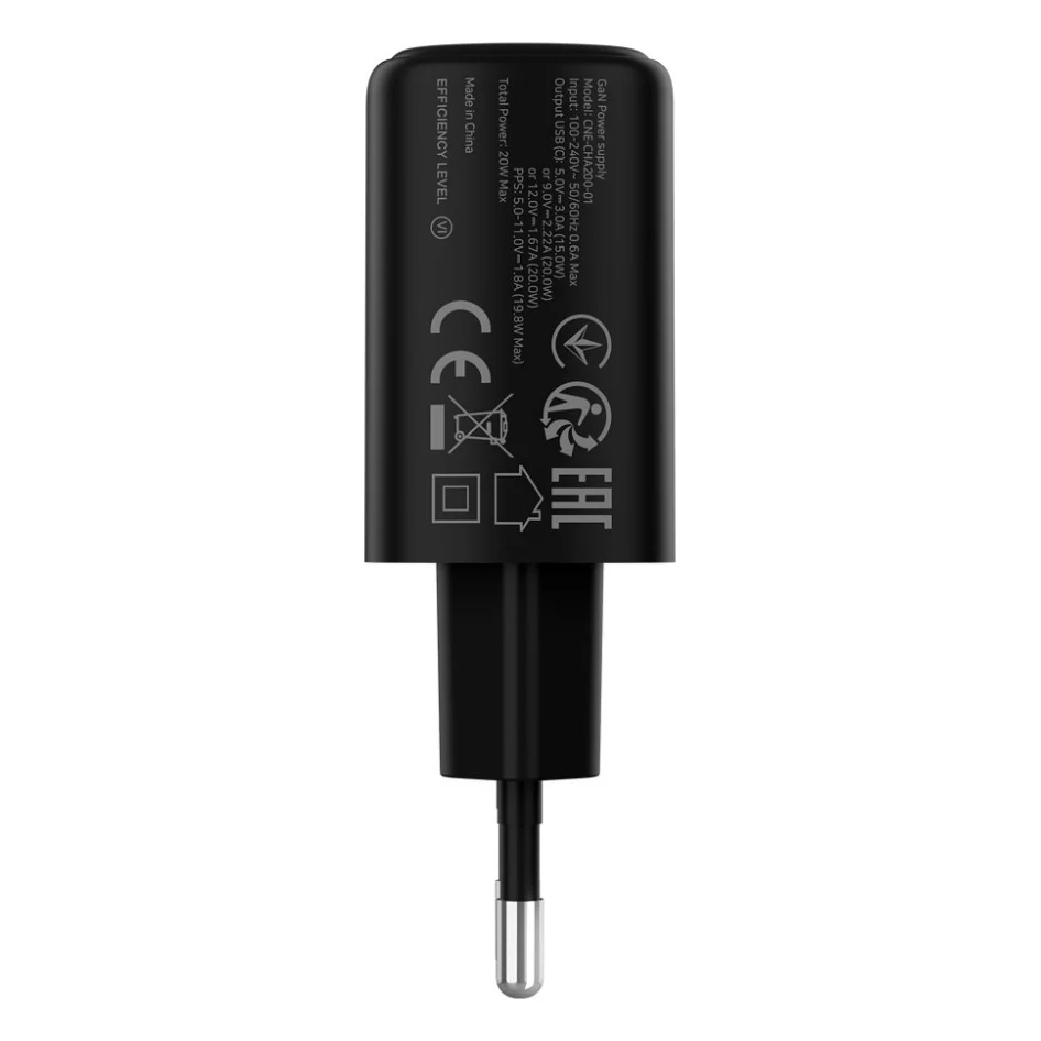 Зарядний пристрій Canyon OnCharge 200 20W 1xPD EU Black (CNE-CHA200-11) — фото 4