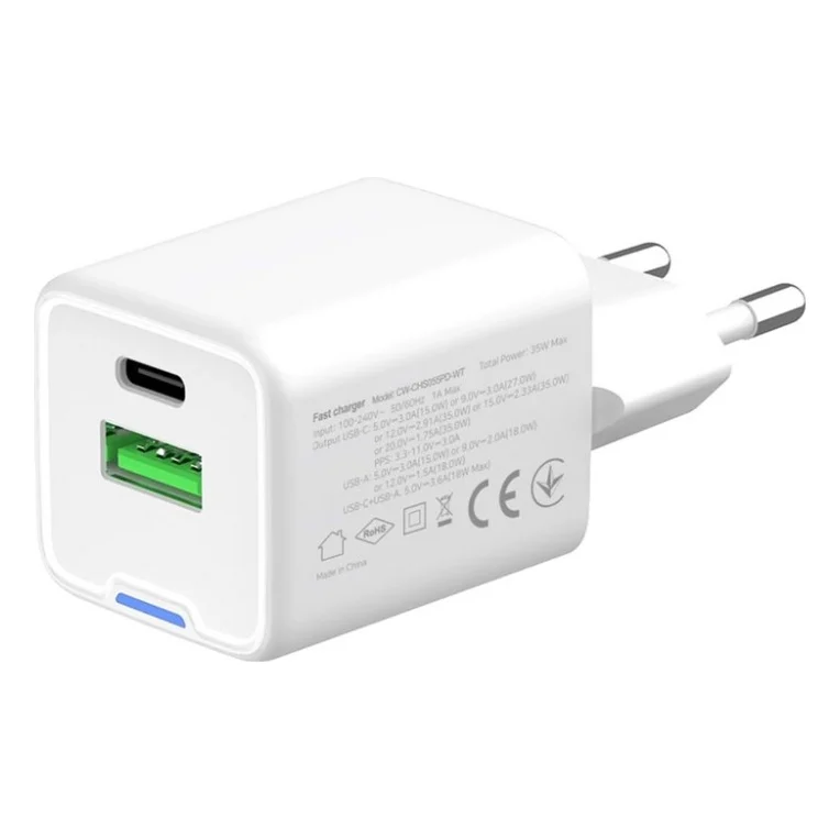 Зарядний пристрій ColorWay GaN Mini 35W PD Port PPS USB (Type-C PD + USB QC4.0) white (CW-CHS055PD-WT) — фото 5