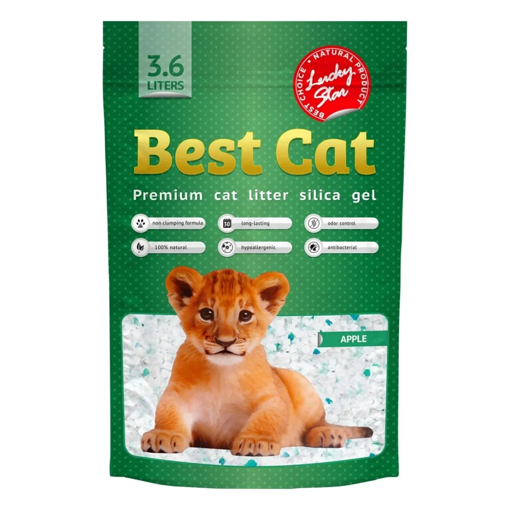Наповнювач для туалету Best Cat Силікагелевий Green Apple 3.6 л (4820281500282)
