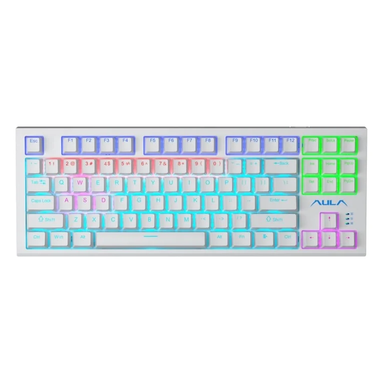 Клавіатура Aula F3032 White keycaps plus 21 Yellow keys KRGD Brown USB UA White (6948391201757)