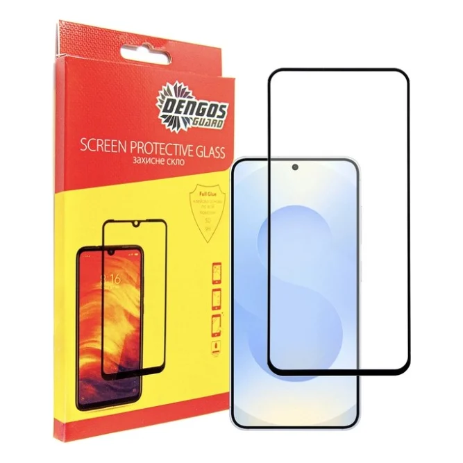 Скло захисне Dengos Full Glue Samsung Galaxy S25 Plus (black) (TGFG-390)