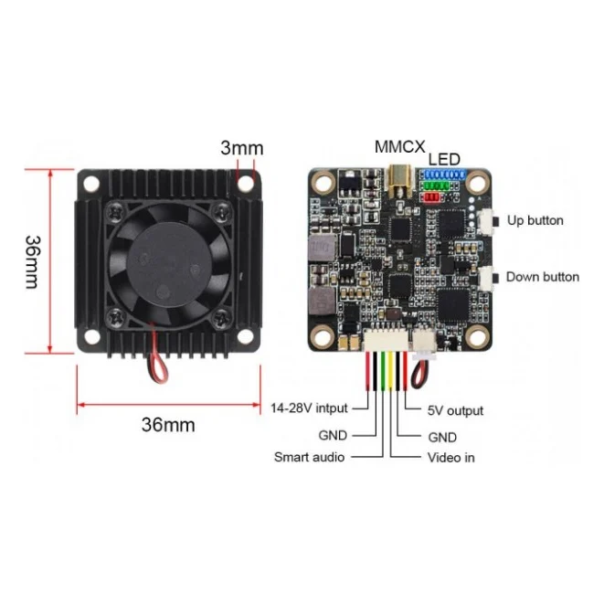 Відеопередавач (VTX) AKK Ultra Long Range 3W 5.8GHz 96CH Low Band упаковка 360 шт (TX3000AC360) — фото 5