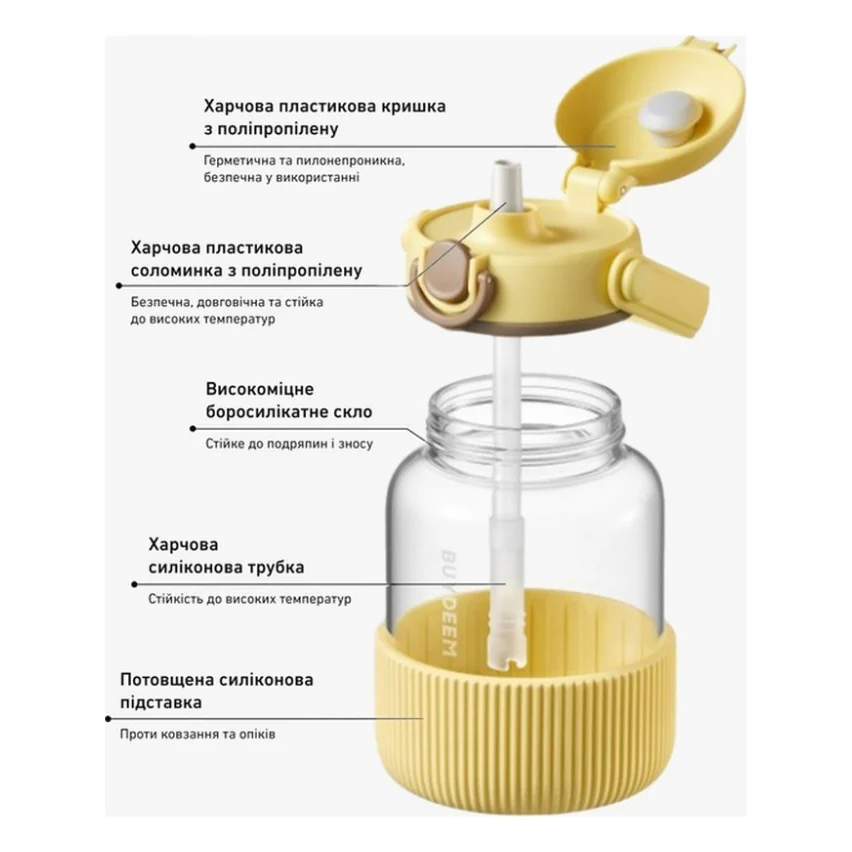 Пляшка для води Buydeem DG78 800 мл Mellow Yellow (DG78-MY) — фото 7