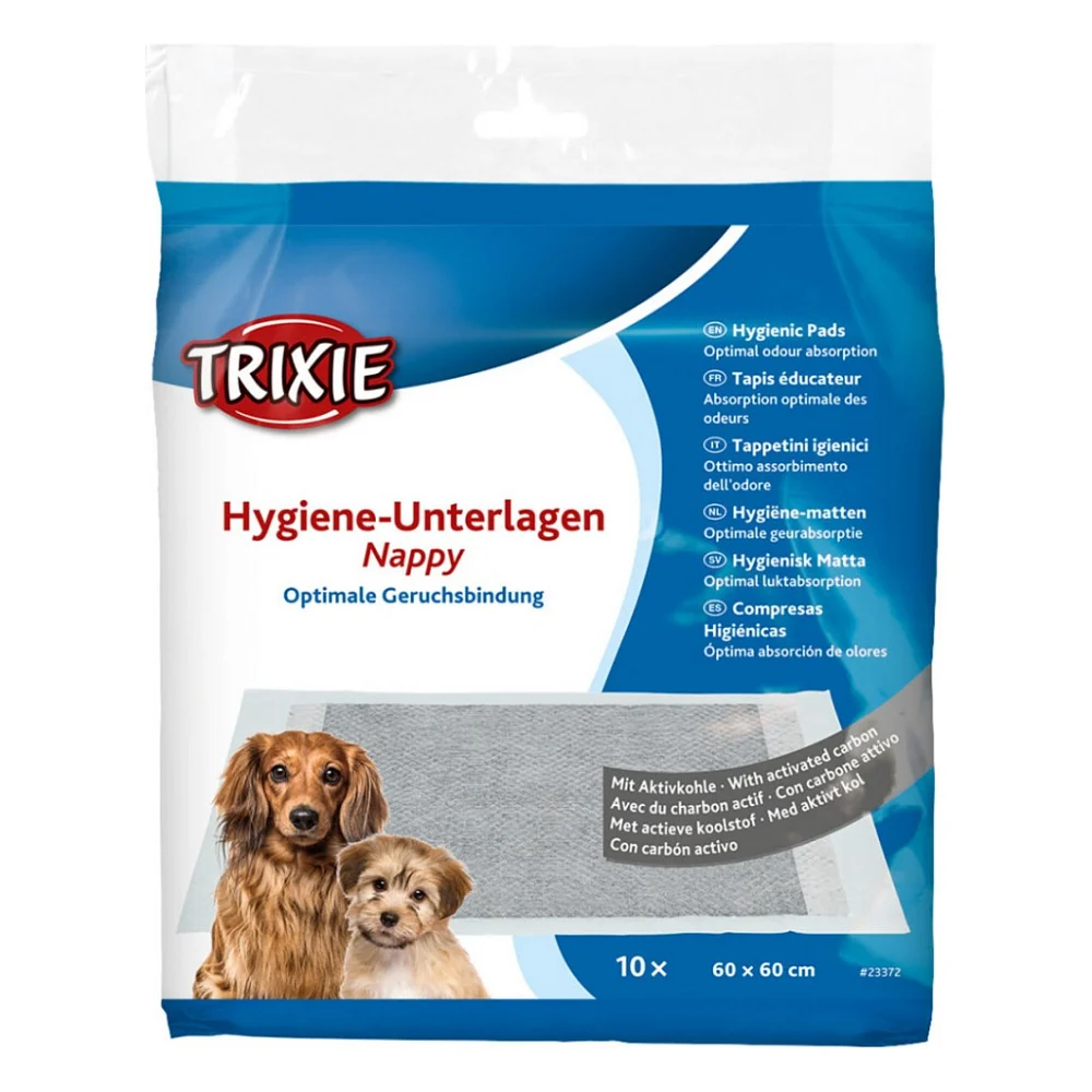 Пелюшки для собак Trixie з активованим вугіллям 60х60 см 10 шт (4047974233726)