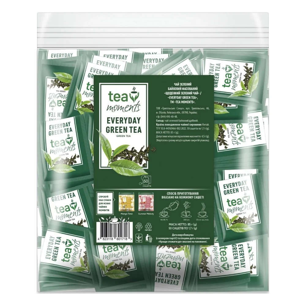 Чай Tea Moments Everyday Green Tea зелений 50х1.7 г (tm.01718)