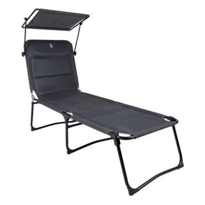 Розкладачка Bo-Camp Sun Lounger With Sunscreen 5 Positions Grey (1304492) (DAS303260)