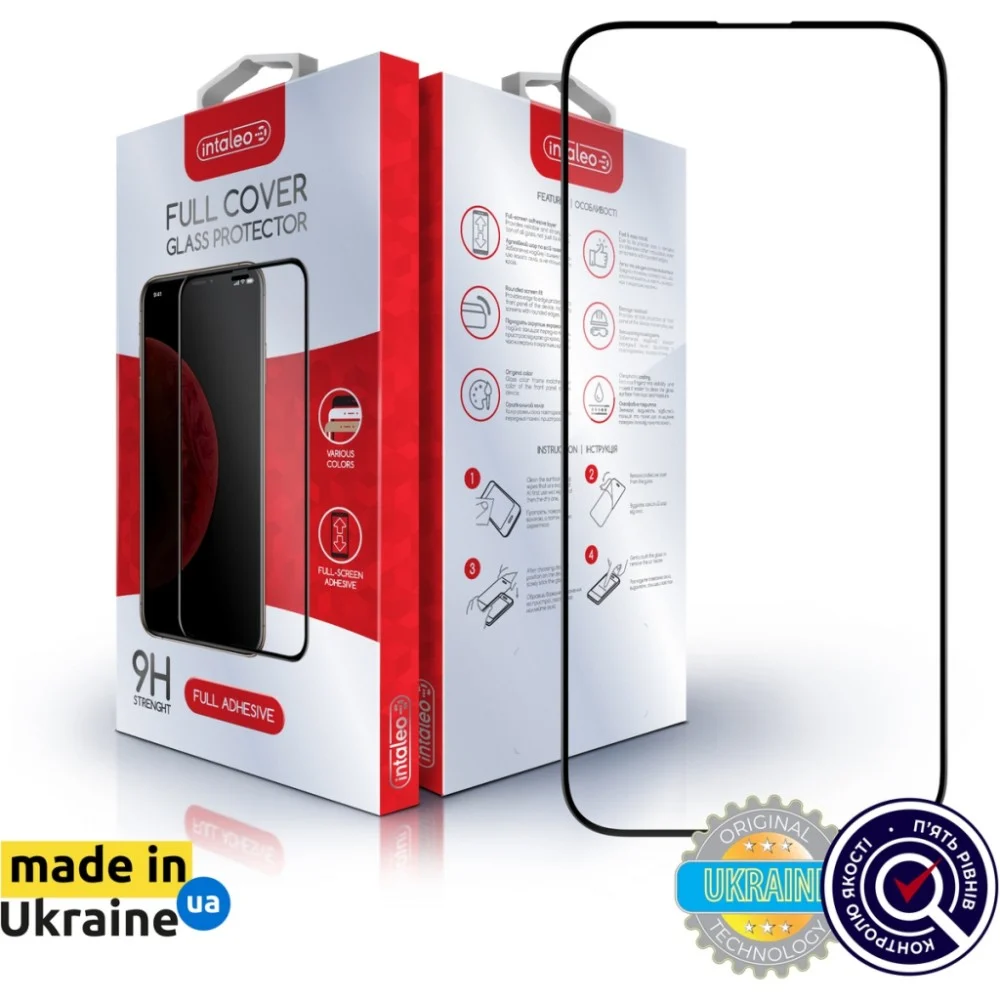 Скло захисне Intaleo Full Glue ESD Apple iPhone 14 Pro Black (1283126542138)