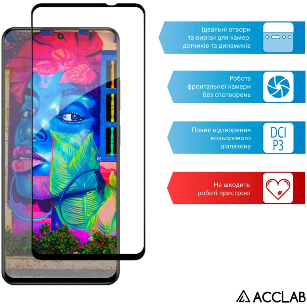 Скло захисне ACCLAB Full Glue Realme 13 5G Black (1283126607622) — фото 5
