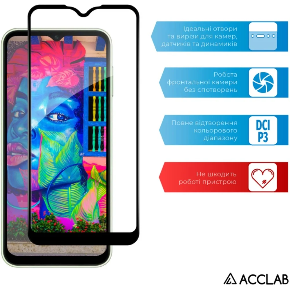 Скло захисне ACCLAB Full Glue Samsung A15 Black (1283126583032) — фото 5