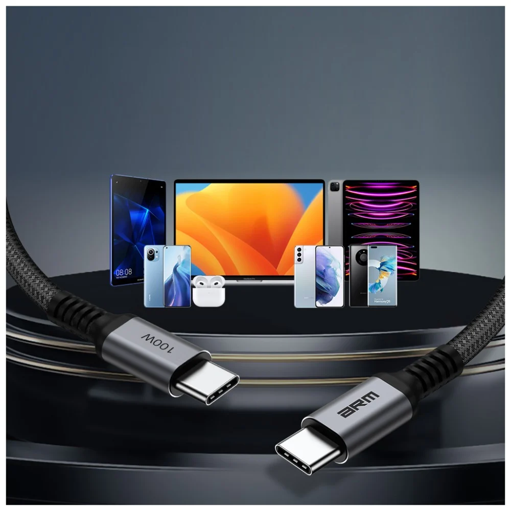 Дата кабель USB-C to USB-C 1.0m PD 100W black-grey Armorstandart (ARM69370) — фото 3