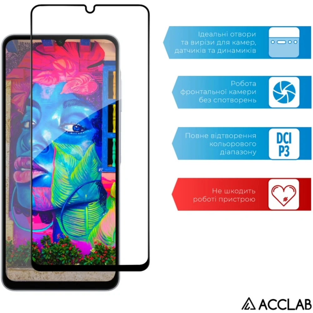 Скло захисне ACCLAB Full Glue Samsung A06 5G Black (1283126612978) — фото 5