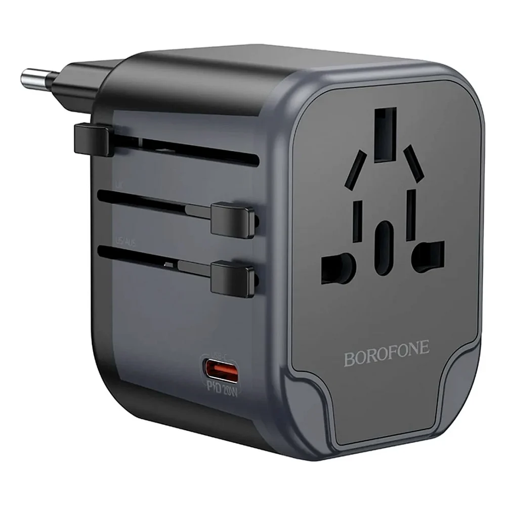 Зарядний пристрій BOROFONE BAC13 Leader 3-port PD20W(1C2A) universal conversion charger Black