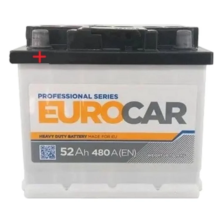 Акумулятор автомобільний EUROCAR 6СТ-52АЗ (1) (+/-) (L1) 480А 12V (E)