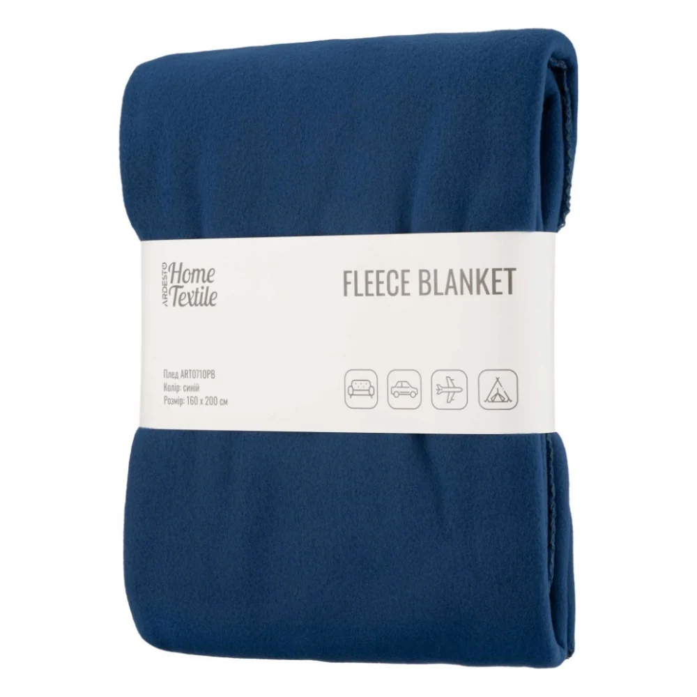 Плед Ardesto Fleece 100% поліестер, синій 160х200 см (ART0710PB)