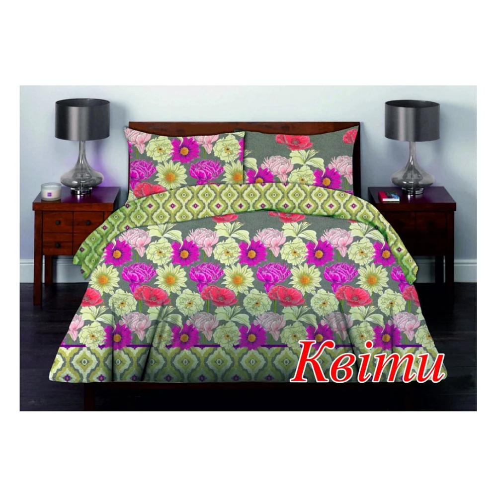 Постільна білизна Home Line Квіти бязь, Євро (122839)