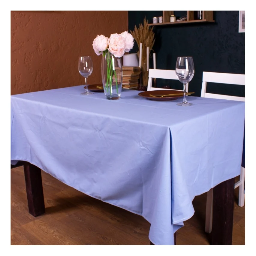 Скатертина MirSon Рогожа №206 Blue 130x130 см (2200006737995)
