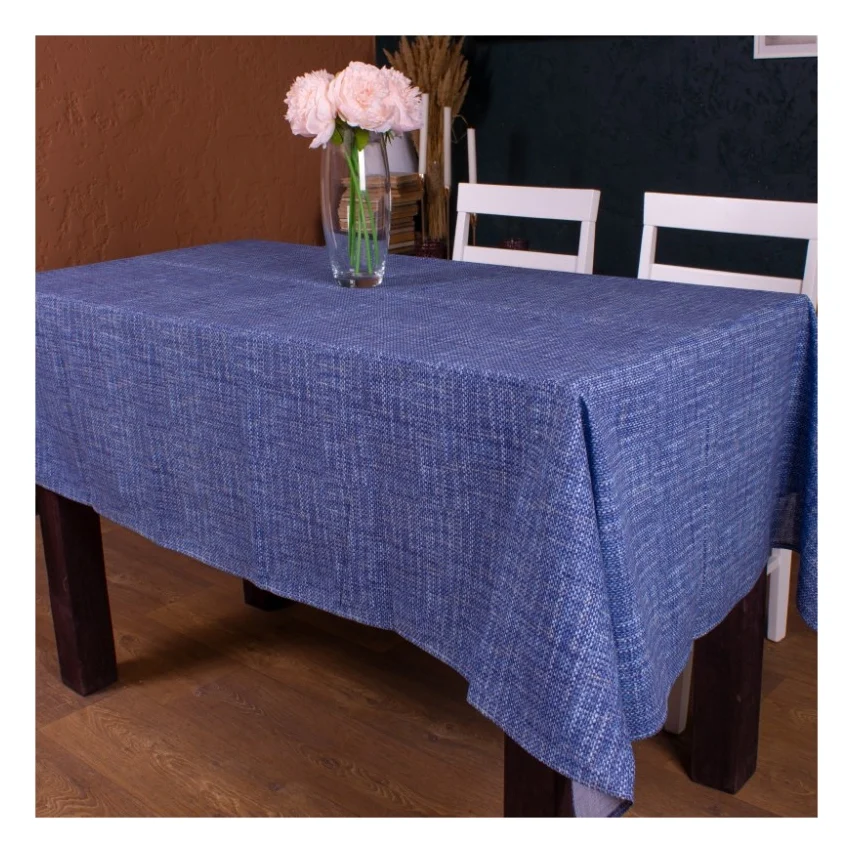 Скатертина MirSon Рогожа №209 Blue Binding 130x260 см (2200006738121)