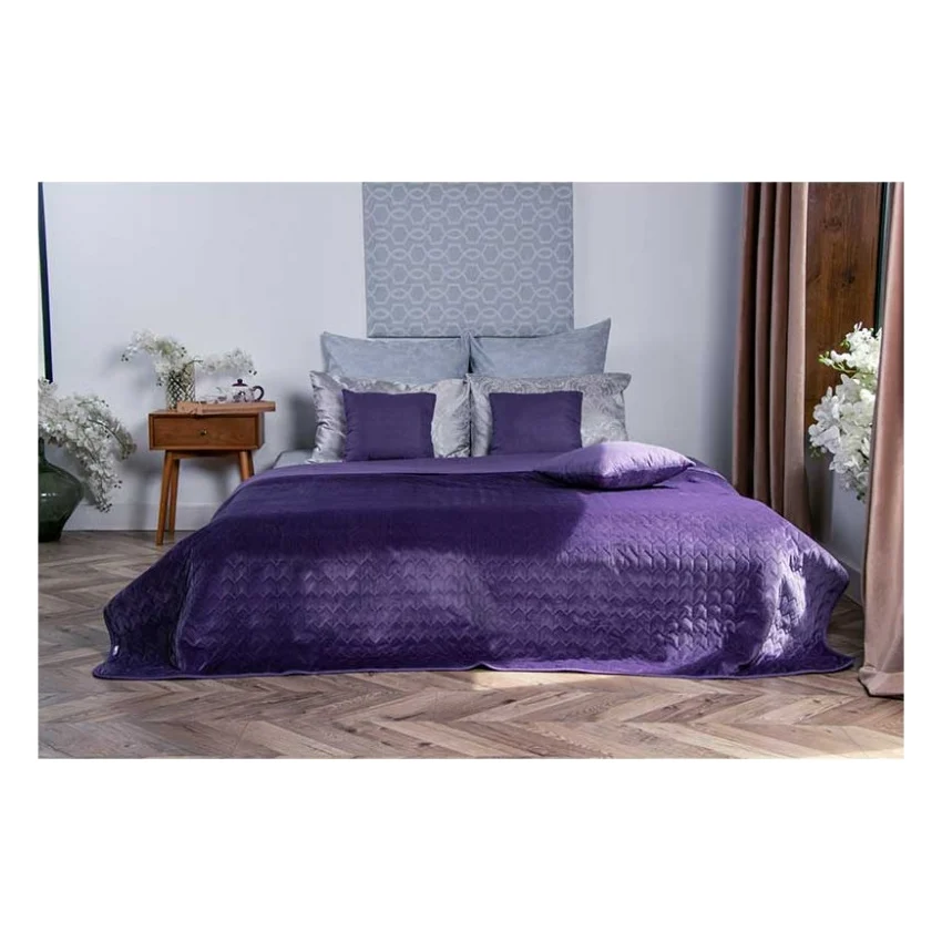 Покривало Руно двостороннє VeLour Фіолетове 180 х 220 см (340.55_Violet)