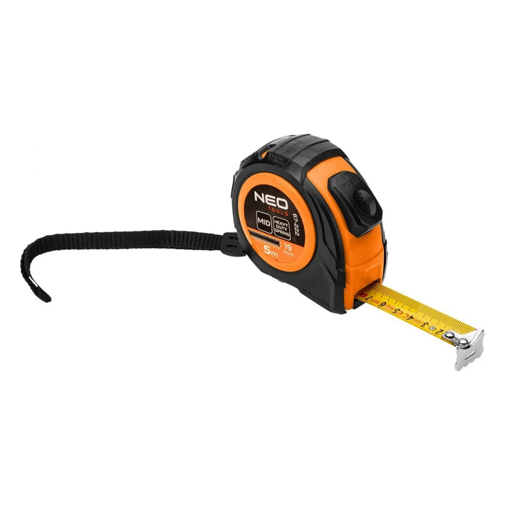 Рулетка Neo Tools 5мx19мм, з фіксатором змотування (67-222)