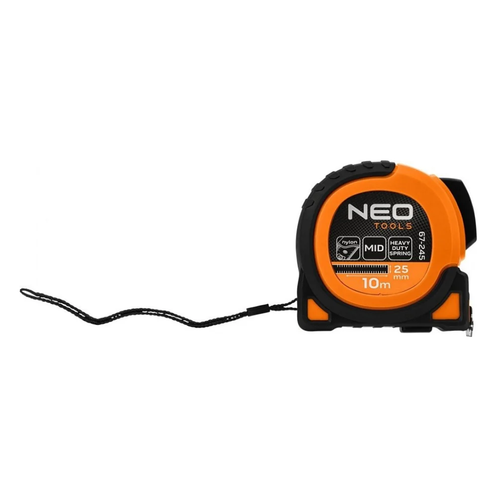 Рулетка Neo Tools Super Black, 10мx25мм, з фіксатором змотування, магніт (67-245) — фото 10