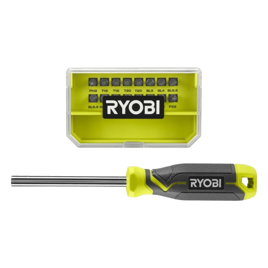 Викрутка Ryobi RHSDM1701, бітотримач 1/4", 100мм, 16 біт, SL,PH,PZ,Torx, кейс (5132006050)