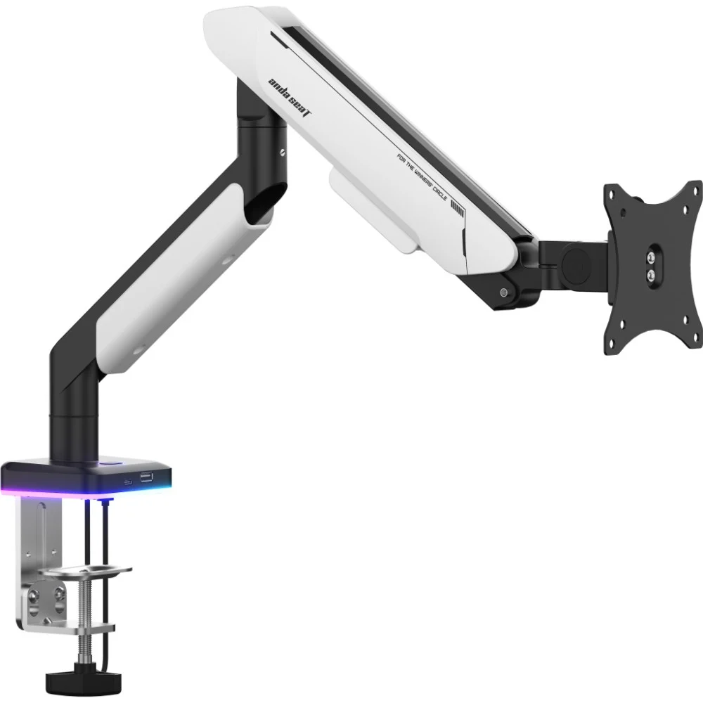 Кріплення настільне для монітора Anda Seat Stealth Pro II RGB 17’’-42’’ White (AD-W-A9X-1S-BW)