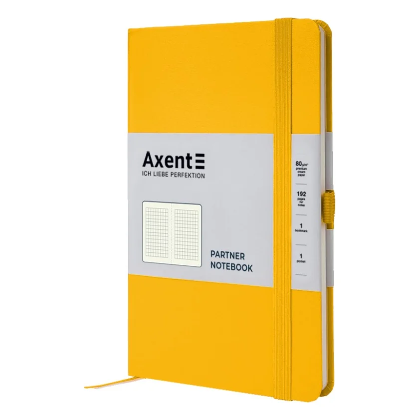 Книга записна Axent Partner, 125x195 мм, 96 аркушів, клітинка, жовта (8201-08-A) — фото 2