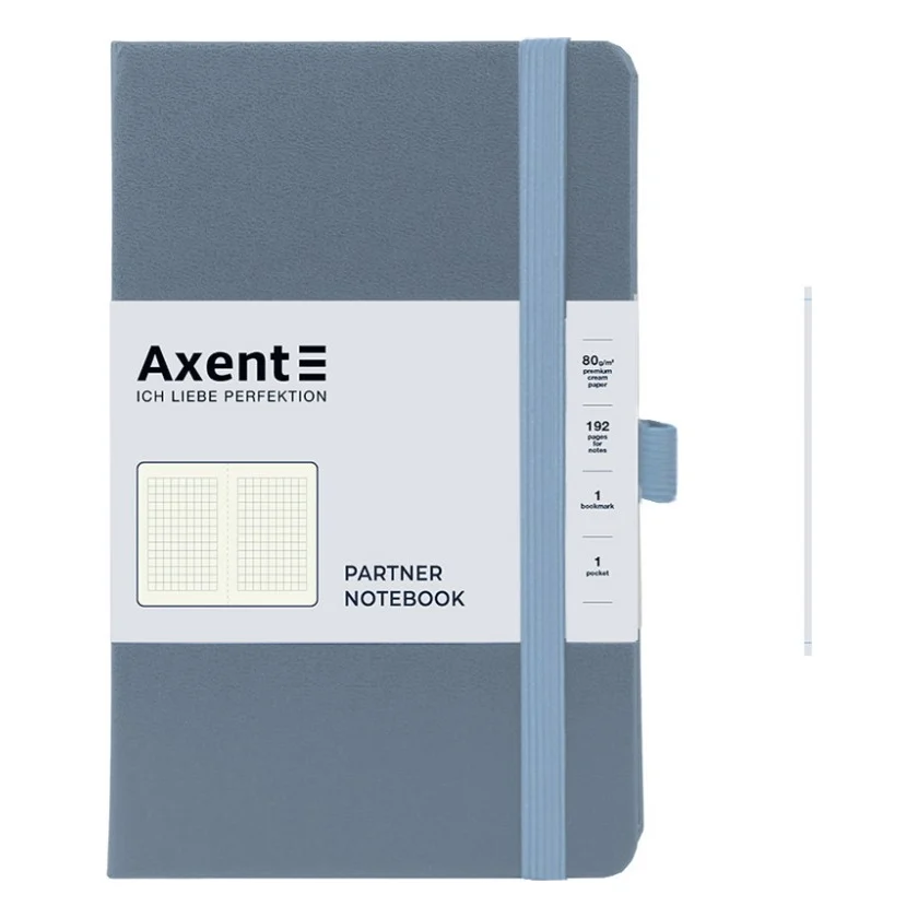 Книга записна Axent Partner 125x195 мм 96 аркушів, клітинка сіра (8201-62-A)