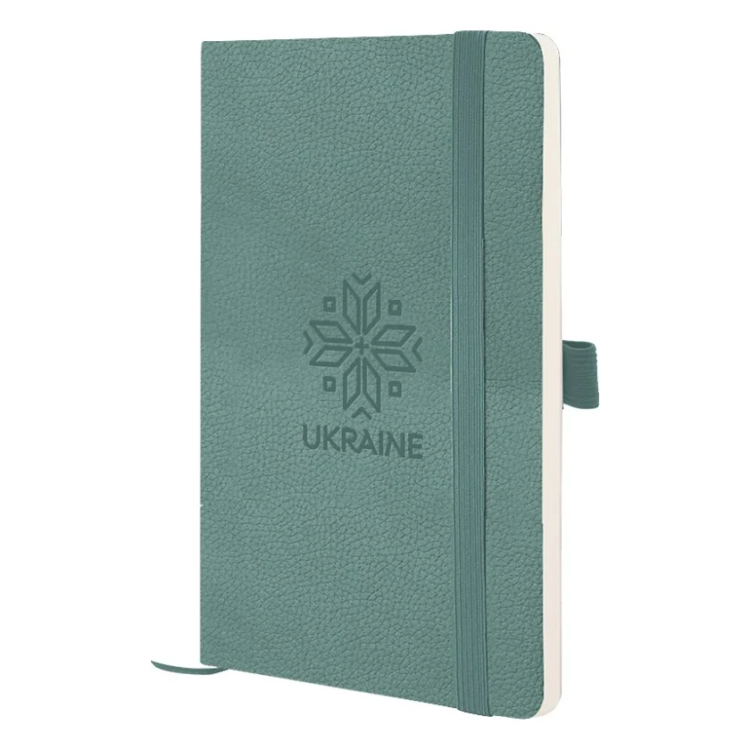 Книга записна Axent Partner Soft Skin Вишиванка 125x195 мм, 96 аркушів, клітинка, сіро-лазурна (8616-48-5-A)
