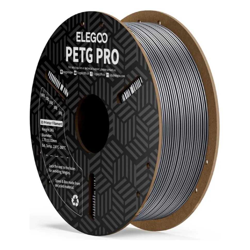 Пластик для 3D-принтера ELEGOO PETG PRO 1кг, 1.75мм, silver (50.203.0207)